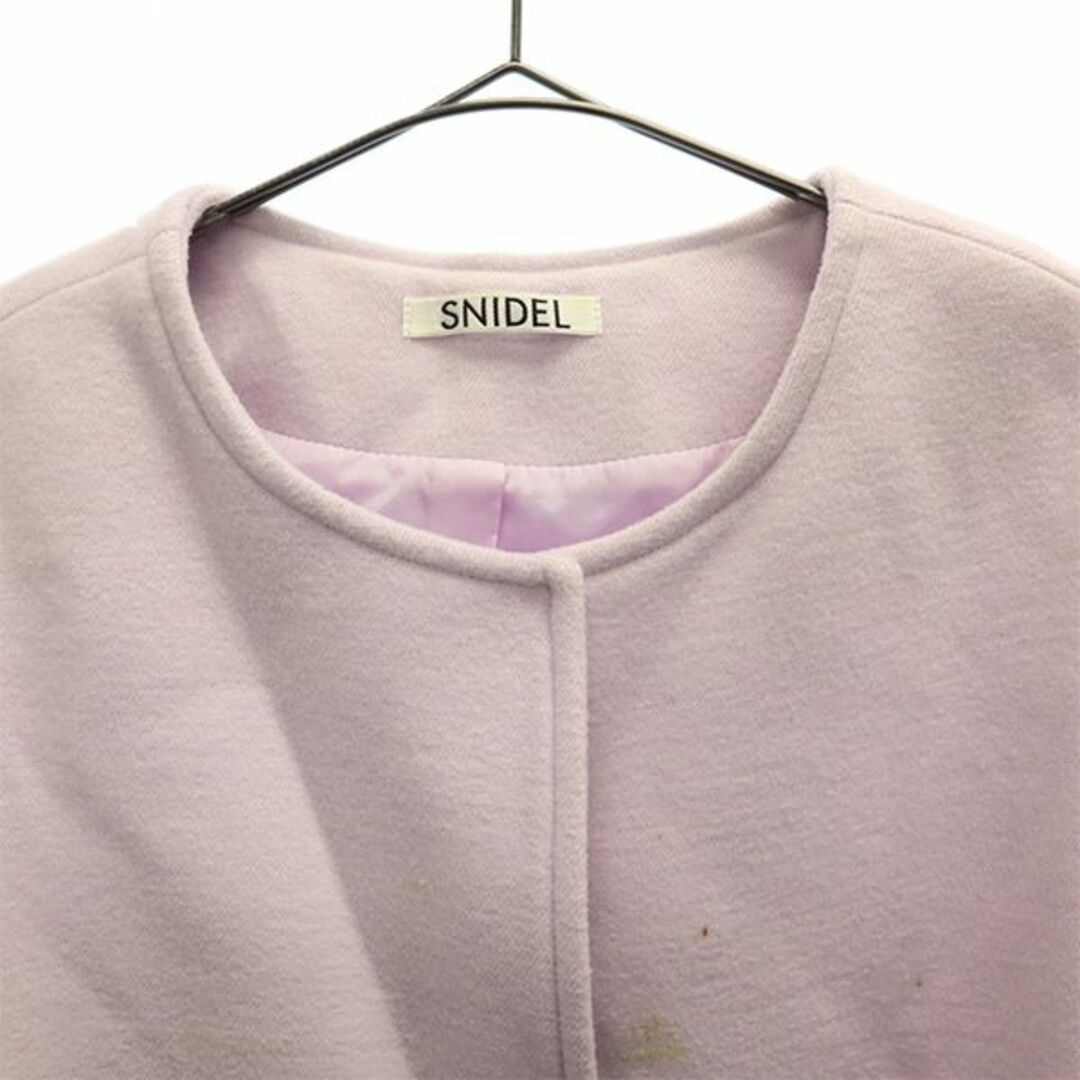 SNIDEL - スナイデル ノーカラーコート F パープル snidel SNIDEL - スナイデル ノーカラーコート F パープル snidel