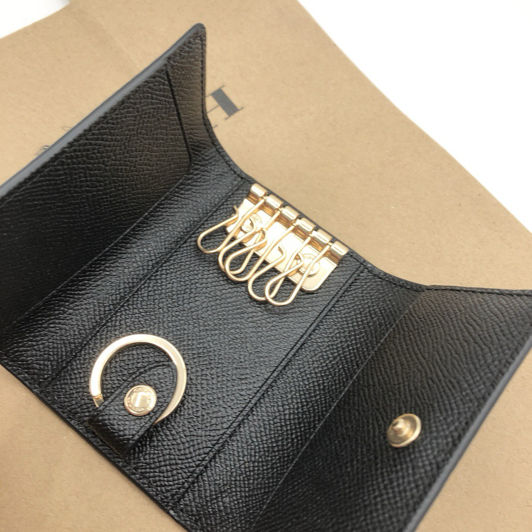 COACH☆新品】5連キーケースブラック☆ クロスグレイン レザー☆