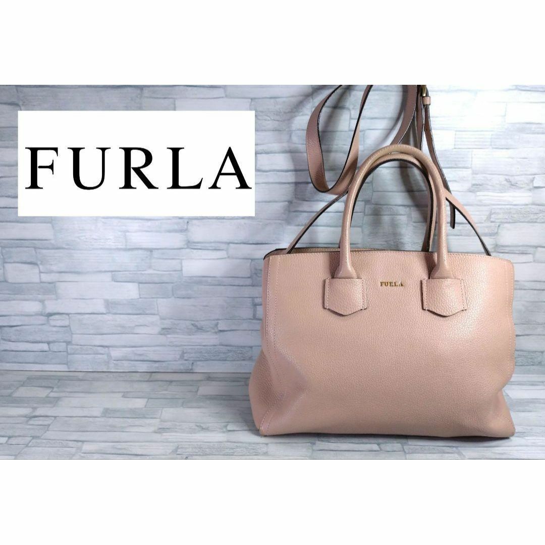 ポケット多数】FURLA 2WAY バッグ フルラ 淡いピンク 鞄 バッグ ポケット多数】FURLA 2WAY バッグ フルラ 淡いピンク 鞄 バッグ