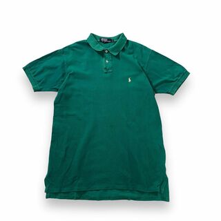 ポロラルフローレン(POLO RALPH LAUREN)の90s ポロラルフローレン USA製 ポロシャツ グリーン 古着 半袖 M(ポロシャツ)