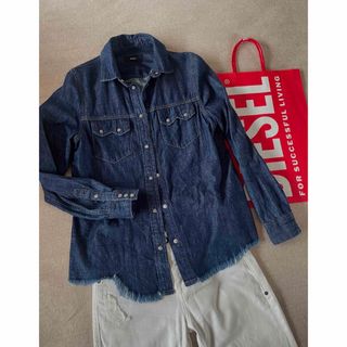 DIESEL【XS】デニムシャツワンピース♡ヴィンテージ加工 デザインボタン