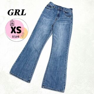 【GRL】（XS）ダメージジーンズ フレアパンツ ジーパン ギャル Y2K(デニム/ジーンズ)