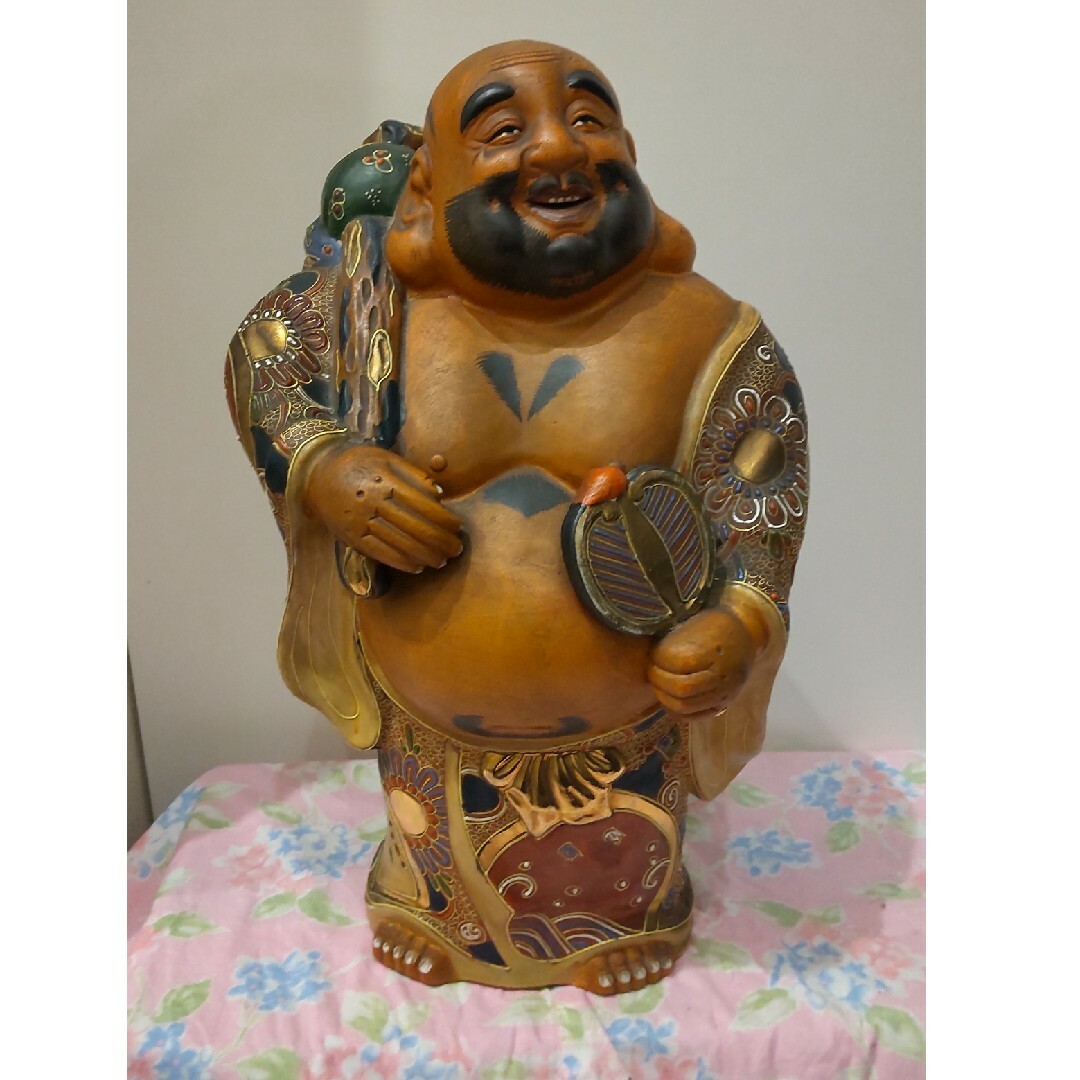 七福神 縁起物 布袋様 九谷焼 置物 布袋尊 骨董 年代物の通販 by 七福神 縁起物 布袋様 九谷焼 置物 布袋尊 骨董 年代物の通販 by