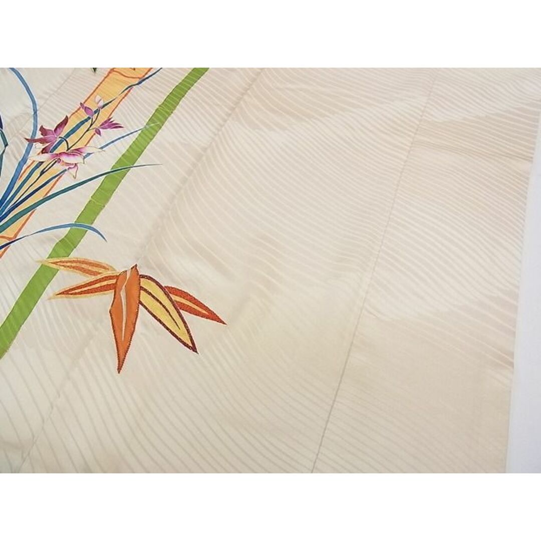 平和屋本店□希少 振袖 染刺工芸 大羊居 東京友禅 駒刺繍 笹竹枝 平和屋本店□希少 振袖 染刺工芸 大羊居 東京友禅 駒刺繍 笹竹枝