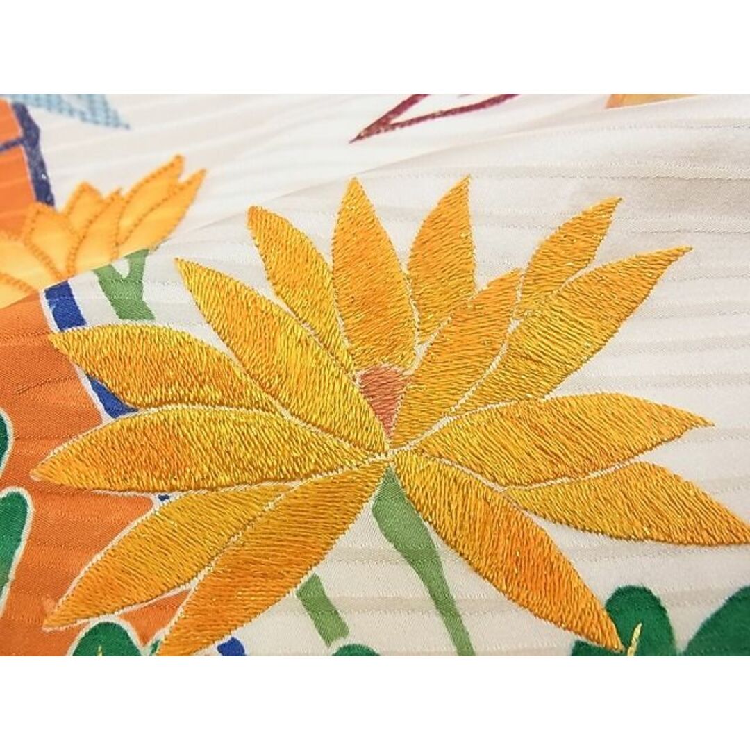 平和屋本店□希少 振袖 染刺工芸 大羊居 東京友禅 駒刺繍 笹竹枝 平和屋本店□希少 振袖 染刺工芸 大羊居 東京友禅 駒刺繍 笹竹枝