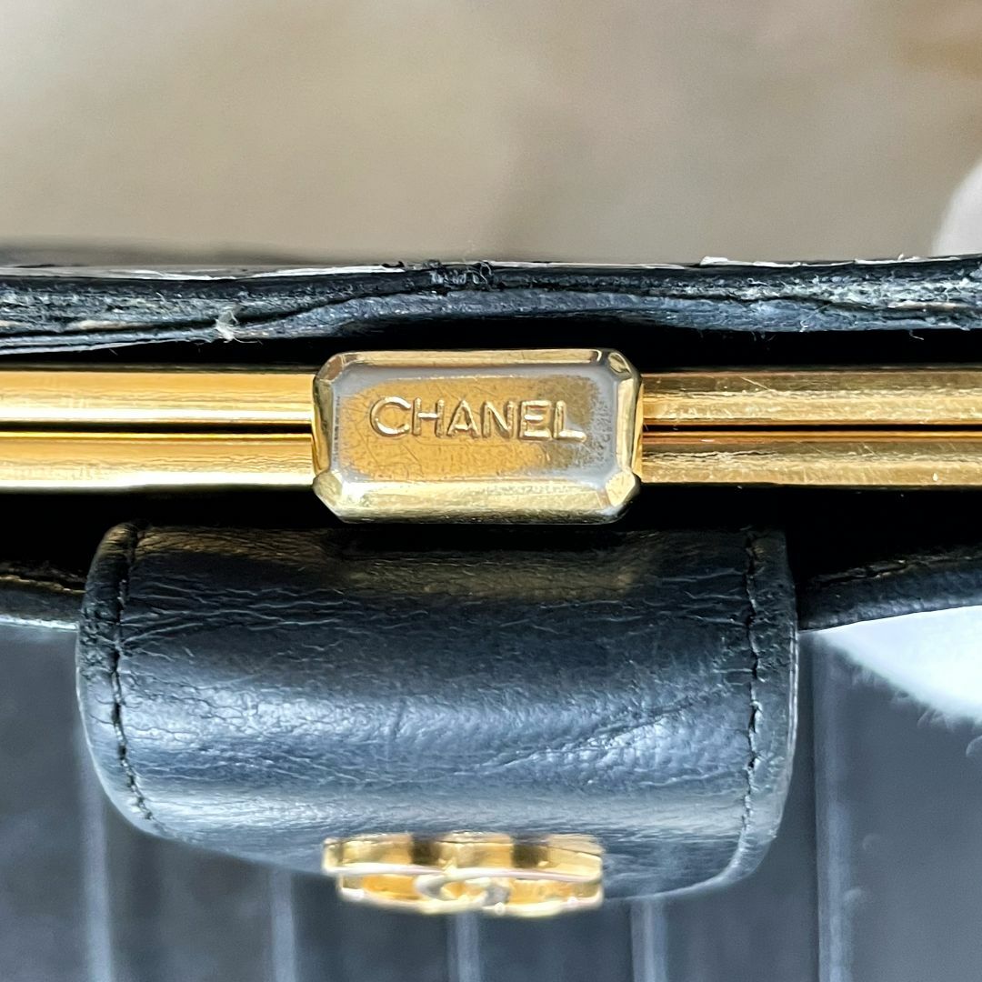CHANEL シャネル ピコローレ 長財布 がま口 レザー ブラック 黒 本革 CHANEL シャネル ピコローレ 長財布 がま口 レザー ブラック 黒 本革