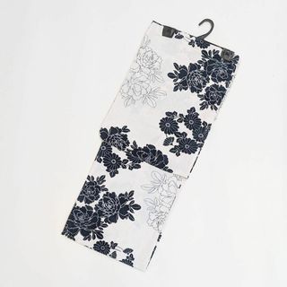 浴衣 白 生成り 紺 フリーサイズ レディース y92(浴衣)