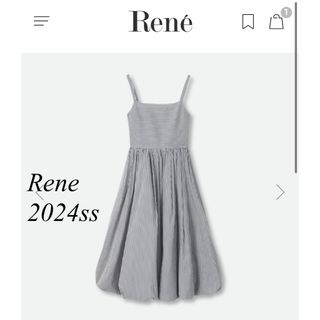 ルネ(René)の新品未使用 Rene♡ 2024年 ストライプバルーンワンピース(ロングワンピース/マキシワンピース)