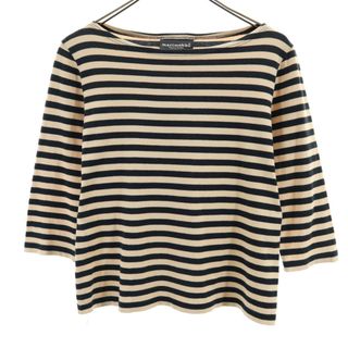 マリメッコ(marimekko)のマリメッコ ボーダー柄 7分袖 ボートネック Tシャツ XS ベージュ系 marimekko レディース(Tシャツ(長袖/七分))