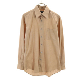 ゴルチェオムオブジェ 日本製 長袖 シャツ 46 ベージュブラウン GAULTIER HOMME objet メンズ(シャツ)