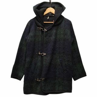 エムズブラック(m's braque)のMS BRAQUE エムズブラック ウール フード ニット コート ネイビー×グリーン系 サイズ 36 正規品 / B5531(その他)