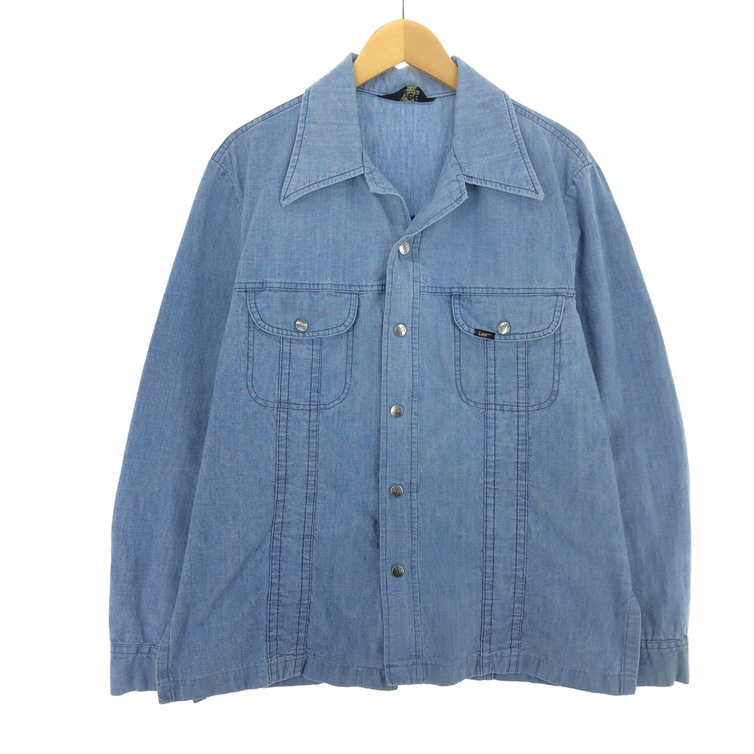 Lee - 古着 70年代 リー Lee オープンカラー 長袖 デニムシャツ Lee - 古着 70年代 リー Lee オープンカラー 長袖 デニムシャツ