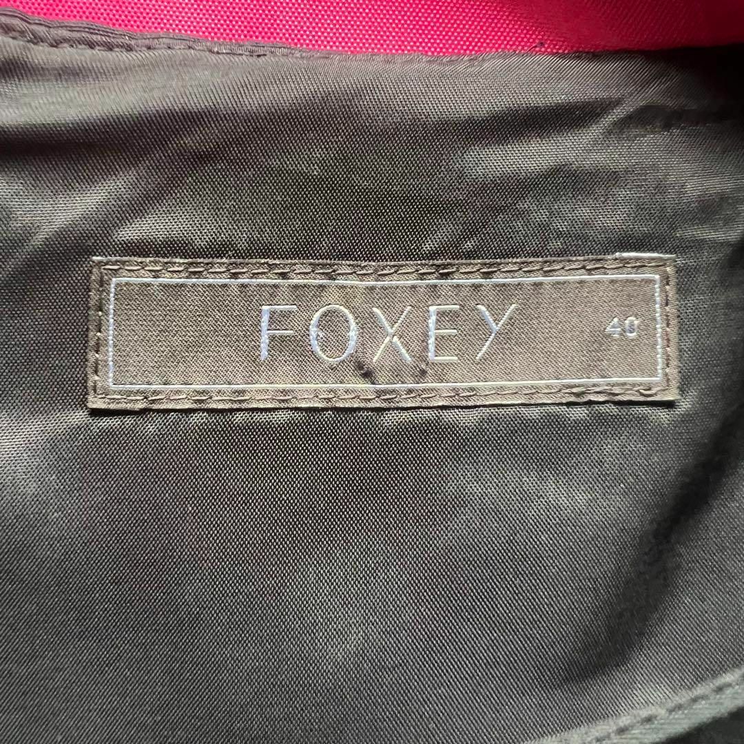 FOXEY - 【美品】FOXEY 膝丈ワンピース ブラック リボン 40 FOXEY - 【美品】FOXEY 膝丈ワンピース ブラック リボン 40