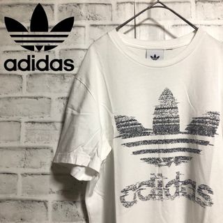 adidas⭐️トラクションビッグトレファイルロゴ Tシャツ L 白×グレー
