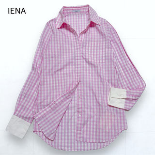 IENA - 未使用＊IENA コットンシャツ チェック柄 長袖 ピンク F