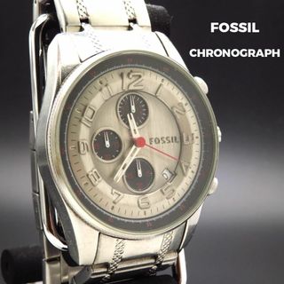 フォッシル(FOSSIL)のFOSSIL クロノグラフ 腕時計 ビッグフェイス デイト シルバー(腕時計(アナログ))