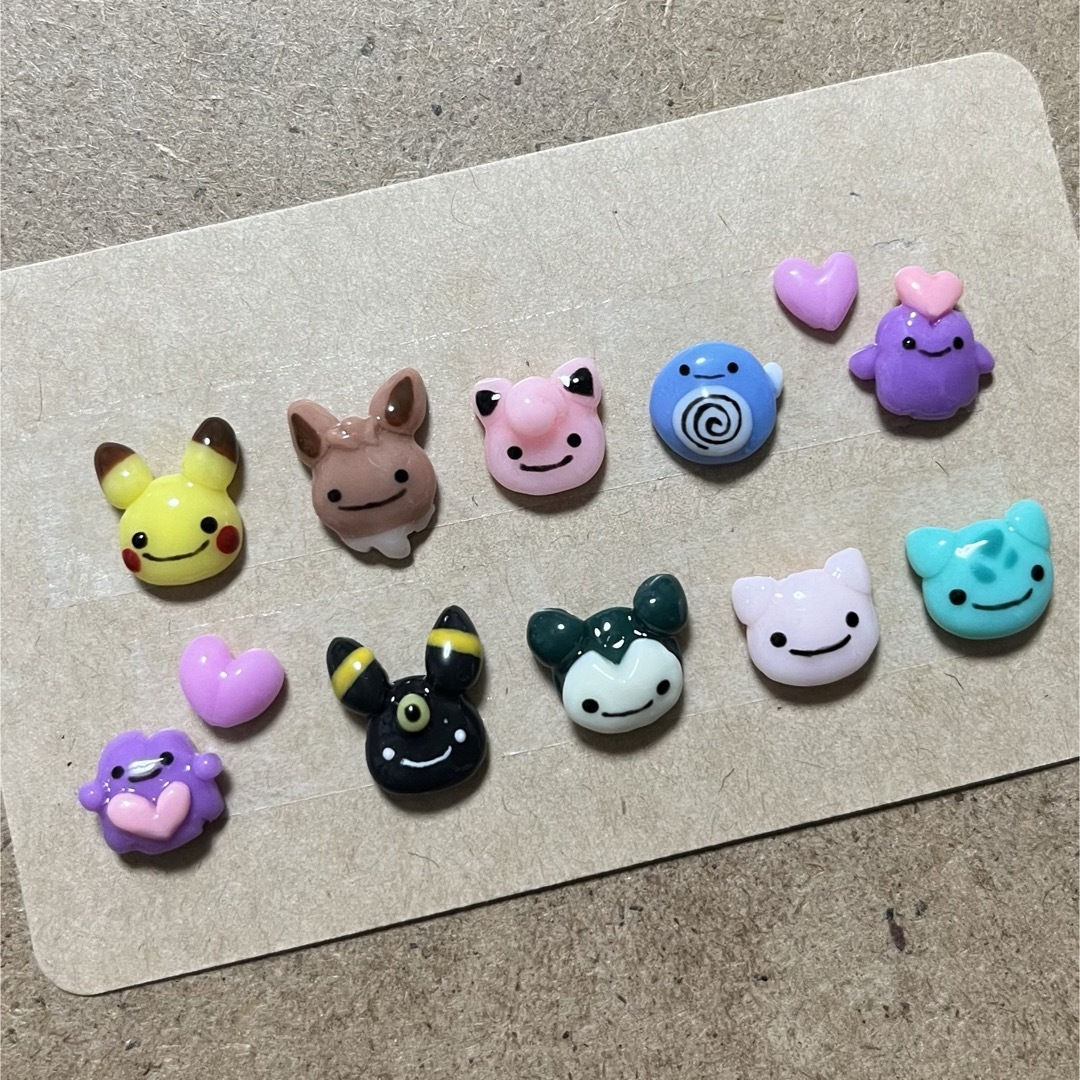 ポケモン - 3dネイルパーツ【へんしんメタモン フェイス ハート ポケモン - 3dネイルパーツ【へんしんメタモン フェイス ハート