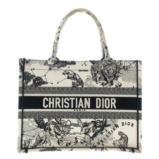 Christian Dior - DIOR/ChristianDior(ディオール/クリスチャンディオール) トートバッグ ブックトートミディアムバッグ/旧スモール 白×黒 Zodiac ジャガード