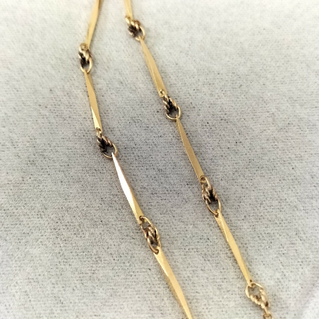 M0601001) K18 YG 切子チェーン ホールマーク ネックレス M0601001) K18 YG 切子チェーン ホールマーク ネックレス