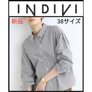 INDIVI - INDIVI　インデヴィ　ストライプシャツ　羽織り