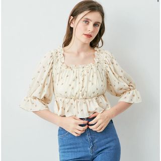 DEICY ヴィンテージ花柄 半袖ブラウス DEICY ヴィンテージ花柄 半袖ブラウス