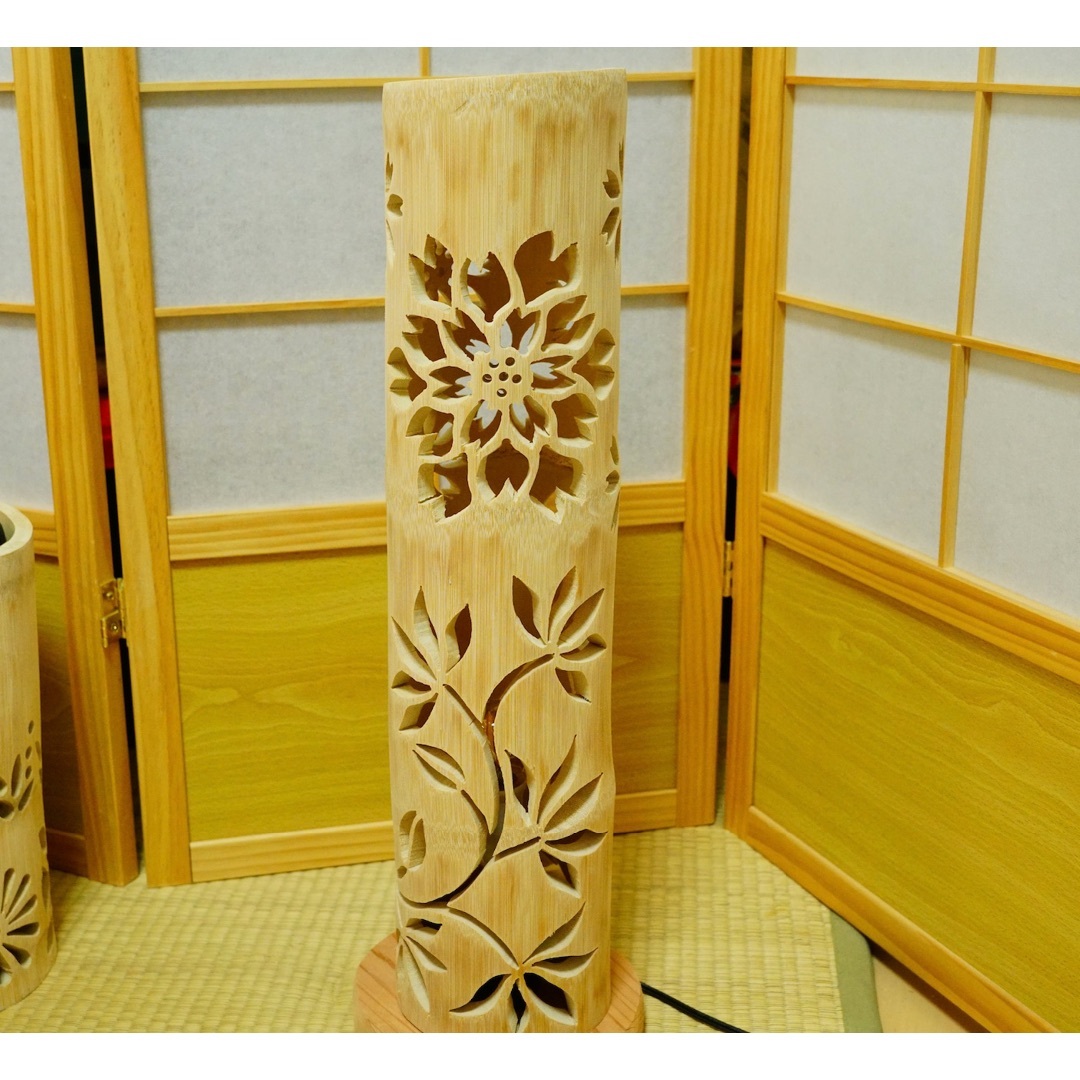 ◇全面彫・極太竹◇竹灯り・竹あかり・竹灯籠 ~~ 癒しの灯り ◇全面彫・極太竹◇竹灯り・竹あかり・竹灯籠 ~~ 癒しの灯り