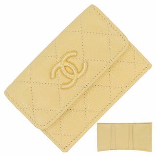 シャネル(CHANEL)のシャネル 財布 三つ折り スモールフラップウォレット マトラッセ キャビアスキン ベージュ サイフ 新品 4126(財布)