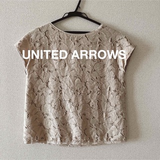 ユナイテッドアローズ(UNITED ARROWS)のユナイテッドアローズ　ジャガードブラウス　刺繍　フレンチスリーブカットソー(シャツ/ブラウス(半袖/袖なし))