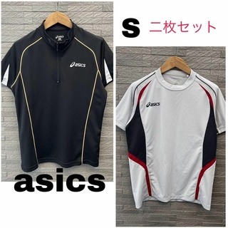 アシックス(asics)のasics アシックス　メンズ 半袖Tシャツ　2枚セット　グレー&黒　スポーツ(Tシャツ/カットソー(半袖/袖なし))