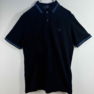 フレッドペリー(FRED PERRY)の大人気　フレッドペリー　ポロシャツ　イングランド製　M12  38 M 黒青(ポロシャツ)