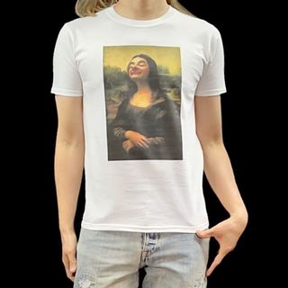 新品 モナリザ ミスタービーン コメディアン 女装 アート パロディ Tシャツ(Tシャツ/カットソー(半袖/袖なし))