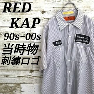 レッドキャップ(RED KAP)の【k7274】USA古着レッドキャップ90s00s当時物ワッペン半袖ワークシャツ(シャツ)