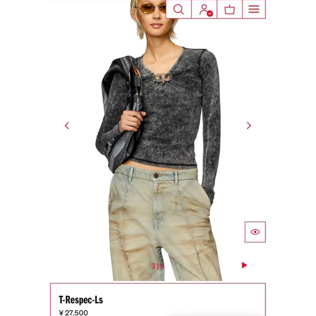 DIESEL - DIESELレディース トップス T-RESPEC-LSの通販 by m DIESEL - DIESELレディース トップス T-RESPEC-LSの通販 by m