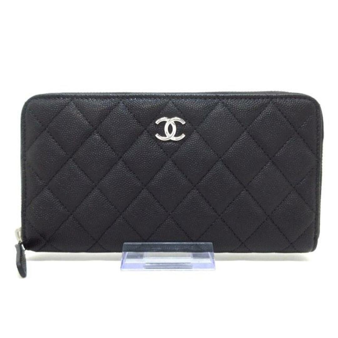 CHANEL(シャネル) 長財布美品 マトラッセ 黒 シルバー金具 CHANEL(シャネル) 長財布美品 マトラッセ 黒 シルバー金具