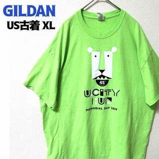 GILDAN - US古着 ギルダン 半袖Tシャツ 蛍光色 ネオンカラー XL ゆるだぼ プリント