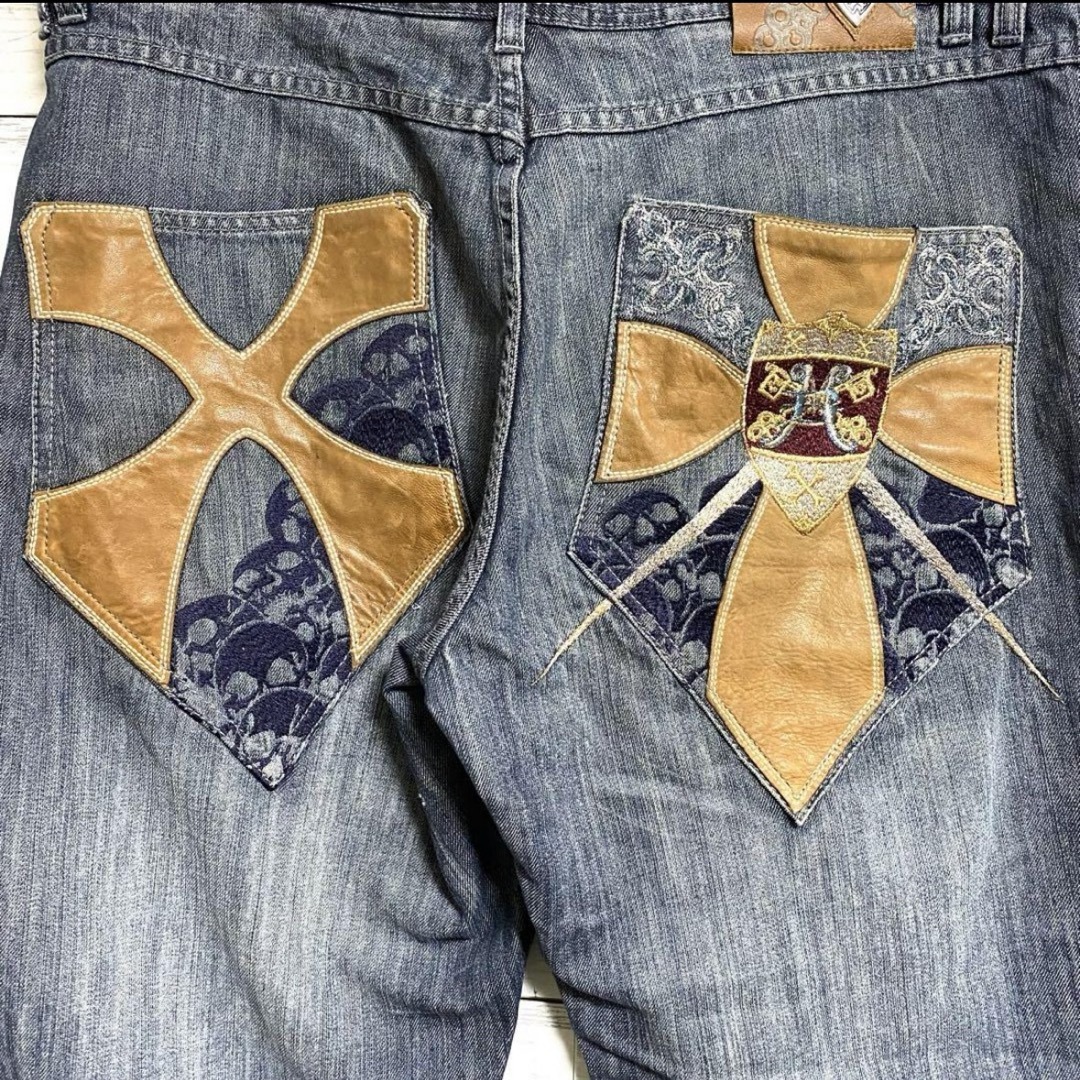 PELLE PELLE - 希少 90s 00s pellepelle 刺繍ロゴ スカル ワイド PELLE PELLE - 希少 90s 00s pellepelle 刺繍ロゴ スカル ワイド