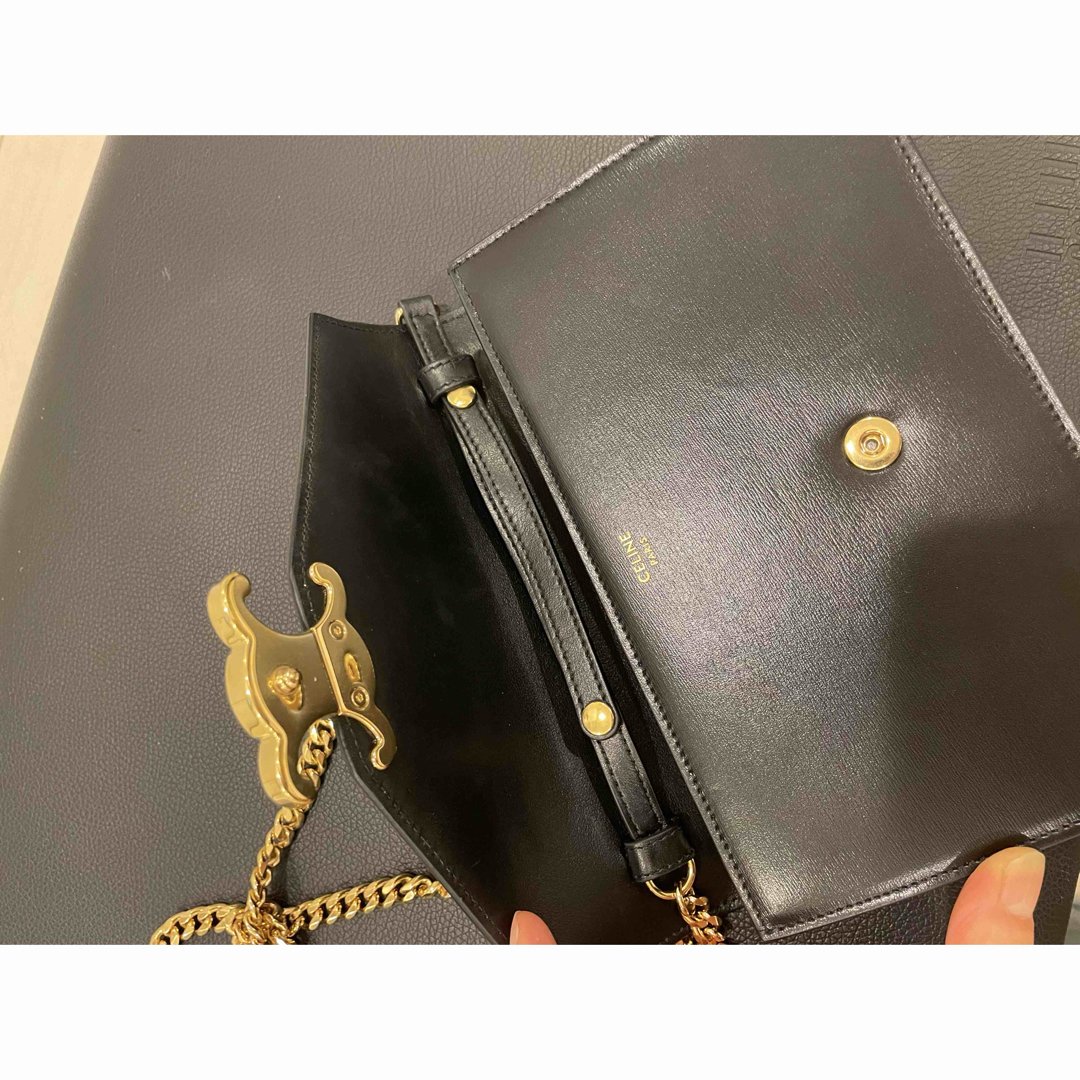 CELINE - 美品☆ チェーンウォレットマーゴ/シャイニーカーフ CELINE - 美品☆ チェーンウォレットマーゴ/シャイニーカーフ