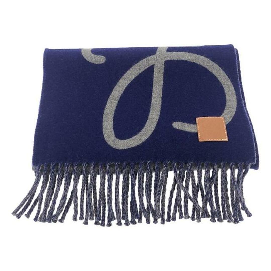 美品】LOEWE ロエベ アナグラム 刺繍 カシミヤ混 英国製 大判 美品】LOEWE ロエベ アナグラム 刺繍 カシミヤ混 英国製 大判