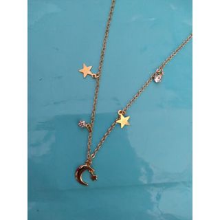 (未使用 自宅保管) 月 星 ゴールド色 金色 ペンダント ネックレス(ネックレス)