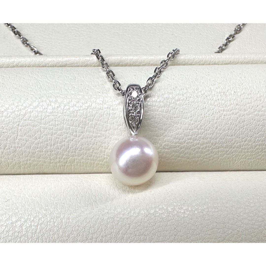MIKIMOTO - MIKIMOTO  アコヤ真珠  ダイヤモンドネックレス K18WG