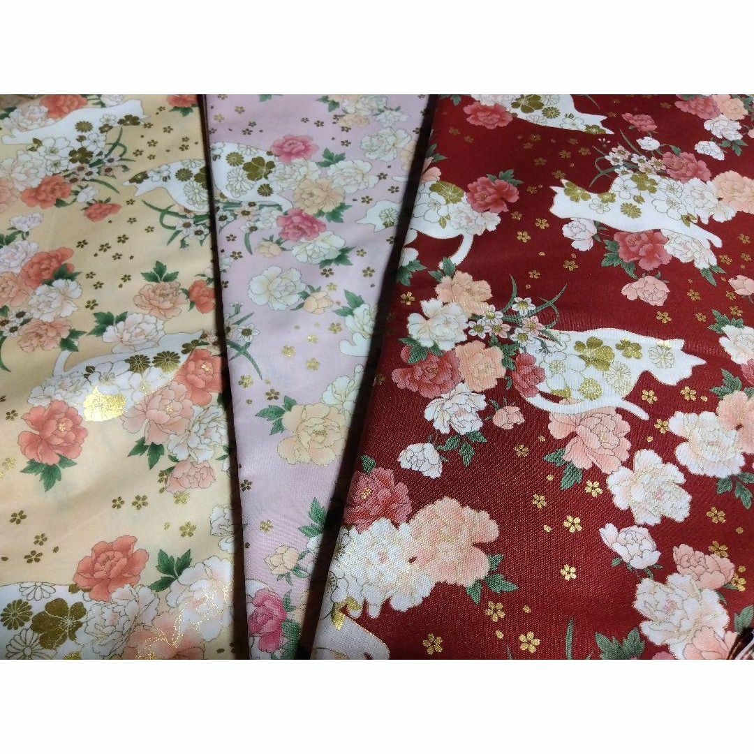 猫と蝶のウォーターカラーキルト 6枚セット♪百華繚乱☆豪華金彩☆和柄☆猫のシルエット☆キルト