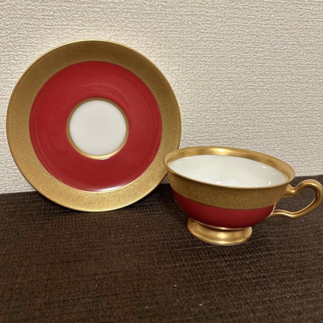 大倉陶園 漆蒔 マロン 金蝕 ティー カップ&ソーサー 大倉陶園 漆蒔 マロン 金蝕 ティー カップ&ソーサー