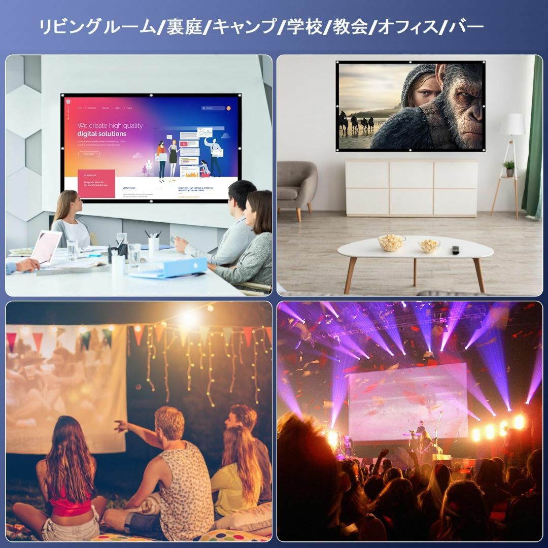 プロジェクター スクリーン 60インチ サイズ VERCORKIN 16:9 折 プロジェクター スクリーン 60インチ サイズ VERCORKIN 16:9 折
