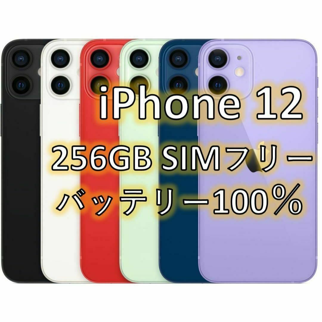 フリック操作○iPhone 12 ブルー 256 GB SIMフリー