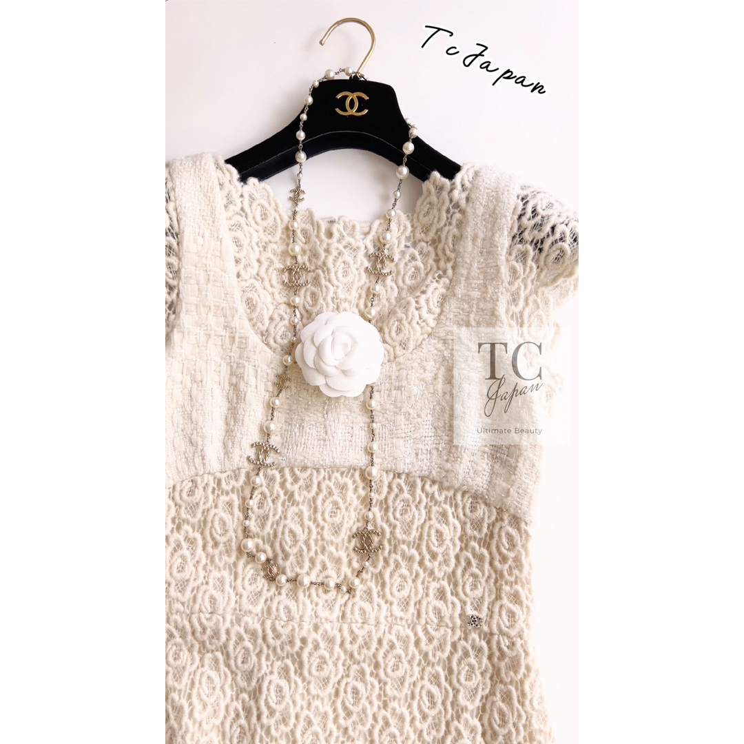CHANEL - 103万 シャネル ワンピース CHANEL アイボリー CHANEL - 103万 シャネル ワンピース CHANEL アイボリー