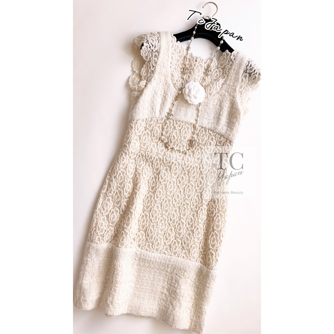 CHANEL - 103万 シャネル ワンピース CHANEL アイボリー CHANEL - 103万 シャネル ワンピース CHANEL アイボリー