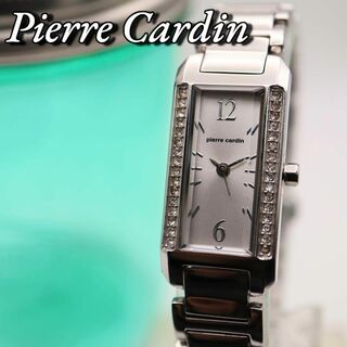 pierre cardin - 美品 Pierre Cardin 32ダイヤ スクエア シルバー 腕時計 795