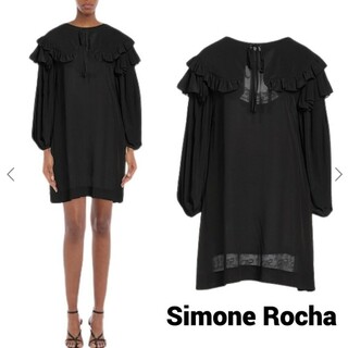 シモーネロシャ(Simone Rocha)の新品16.5万 SIMONE ROCHA シグネチャーフリルカラー ドレス(ひざ丈ワンピース)