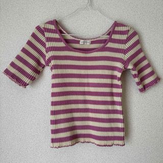 新品ボーダーニットトップス