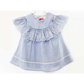 ケイトスペードニューヨーク(kate spade NEW YORK)の【夏物 新入荷!】[ケイトスペードニューヨーク/kate spade new york kids]110cm 半袖ブラウス/半袖シャツ ブルー×白　’23年製【中古】子供服 キッズ kids 女の子 夏 tops 706042(シャツ/カットソー)
